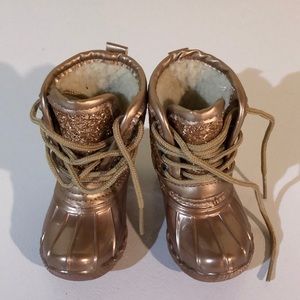 Rose gold and glitter baby boot